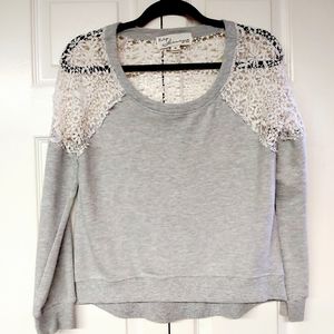 2/$18 Sweatshirt with Crochet Detail